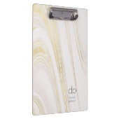 Chic Gold Marmor Moderne Namen und Initialen Klemmbrett (Rechts)