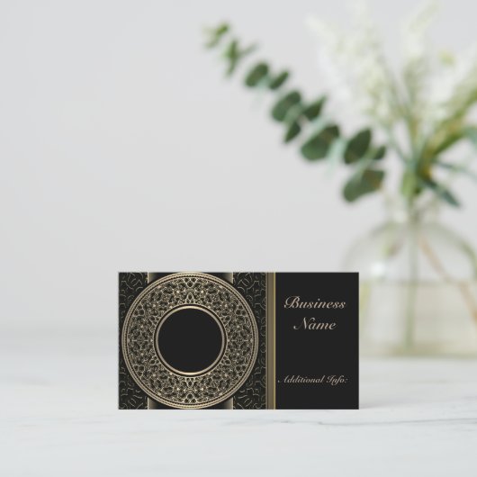 Chic Gold Medallion Business Card Visitenkarte (Stehend Vorderseite)