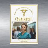 Chic Gold Medical School Abschluss Foto Magnet