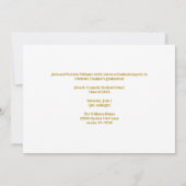 Chic Gold Medical School Abschluss Foto Party Einladung (Rückseite)