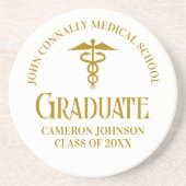 Chic Gold Medical School Graduate Keepake Getränkeuntersetzer (Vorne)