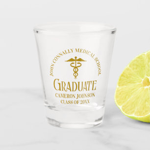 Chic Gold Medical School Graduate Keepake Schnapsglas