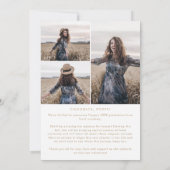 Chic Gold Message Foto Collage Abschluss Ankündigung (Rückseite)