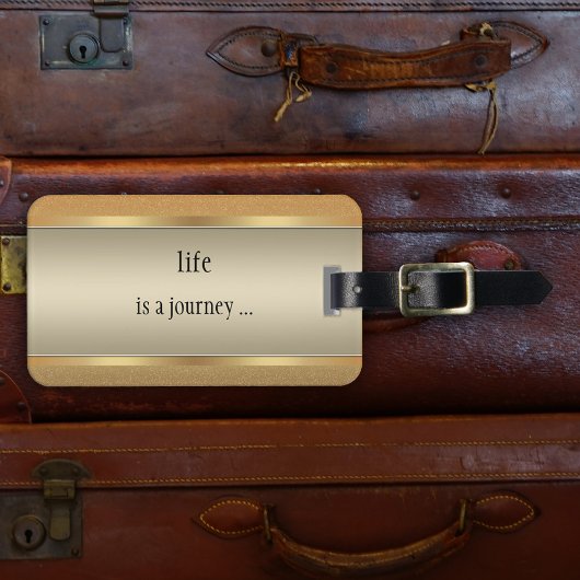 Chic Gold Metallic Glitzer Gepäckmarke Gepäckanhänger