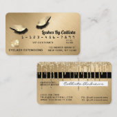 Chic Gold Metallic Glitzer Lashes Credit Visitenkarte (Vorne/Hinten)