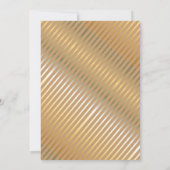 Chic Gold Metallic Stripes Silvester Party Einladung (Rückseite)