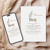 Chic Gold Minimalistisch Baby Dusche Einladung