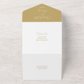 Chic Gold Minimalistisch Elegante Script Wedding All In One Einladung (Außenbereich)