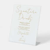 Chic Gold Minimalistisch Script Signature Drinks Sockelschild (Vorderseite)