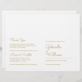 Chic Gold Minimalistisch Script Wedding Program (Vorne/Hinten)