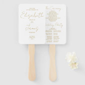 Chic Gold Minimalistisch Script Wedding Program Fächer (Vorne und Hinten)