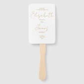 Chic Gold Minimalistisch Script Wedding Program Fächer (Vorderseite)