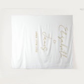 Chic Gold Minimalistisch Wedding Foto Hintergrund Wandteppich (Vorderseite (Horizontal))