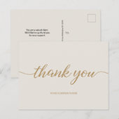 Chic Gold Modern Typografy Script Business danke Postkarte (Vorne/Hinten)