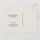Chic Gold Modern Typografy Script Business danke Postkarte (Rückseite)