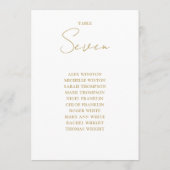 Chic Gold Moderne Seekarte Tischnummer (Rückseite)