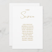 Chic Gold Moderne Seekarte Tischnummer (Vorne/Hinten)