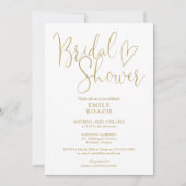 Chic Gold Modernes, elegantes Script-Brautparty Einladung (Vorderseite)