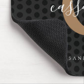 Chic Gold Monogram Black Polka Dots Mousepad (Ecke)