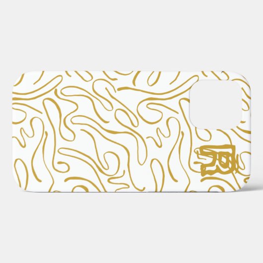 Chic Gold Monogram Case-Mate iPhone Case (Rückseite (Horizontal))