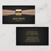 Chic Gold Monogram Diamond Quilts Makeup Artist Visitenkarte (Vorne/Hinten)