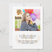 Chic Gold Monogram Girly Script 2 Foto Abschluss Ankündigung (Rückseite)