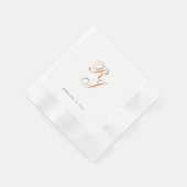 Chic Gold Monogram Script Wedding Napkins Serviette (Ecke)