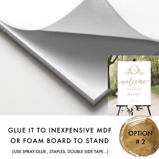 Chic Gold Monogram Wedding Welcome Sign Poster