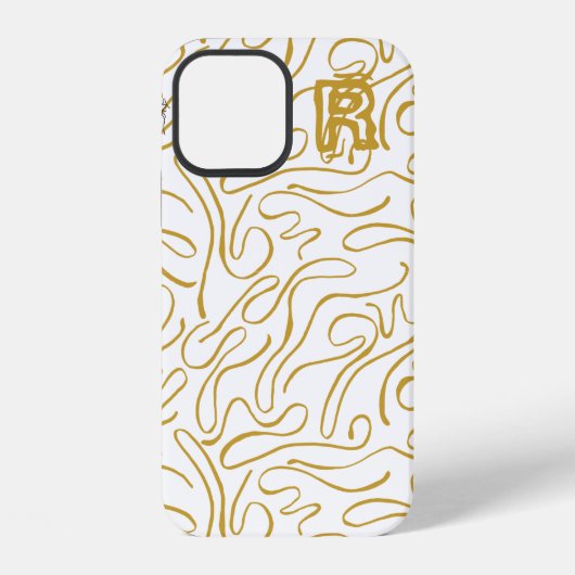 Chic Gold Monogramm Hülle-Case-Mate iPhone Hülle (Rückseite)