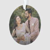 Chic Gold Mr. und Mrs. Wedding Monogram Foto Ornament (Vorderseite)
