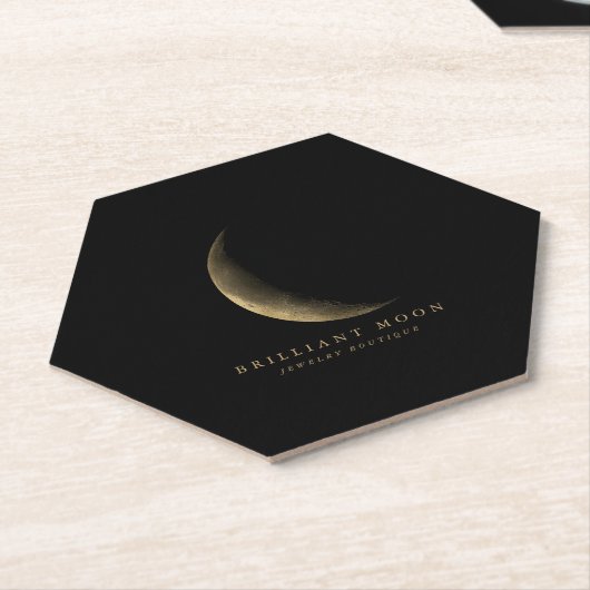 Chic Gold Mystical Moon Phase Black Untersetzer (angewinkelt)