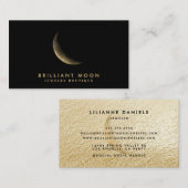 Chic Gold Mystical Moon Phase Black Visitenkarte (Vorne/Hinten)