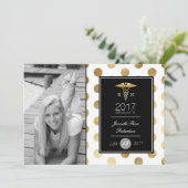 Chic Gold Nursing Graduation Party | Ankündigung (Stehend Vorderseite)