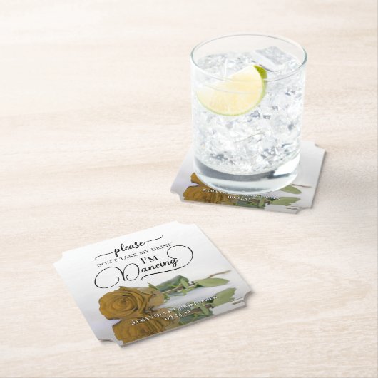 Chic Gold Ocker Rose Nimm meine Trinkehe nicht. Untersetzer (Vor Ort)