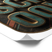 Chic Gold OLD SCHOOL Grafikdesign Poster (Ecke)