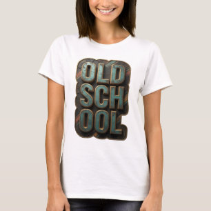 Chic Gold OLD SCHOOL Grafikdesign T-Shirt