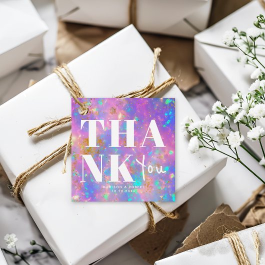 Chic Gold Opal bedankt sich bei der Wedding Party Geschenkanhänger