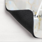 Chic Gold Opal Edelsteinmarmormonogramm Mousepad (Ecke)