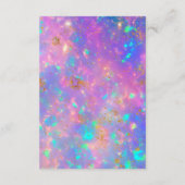 Chic Gold Opal fett Moderne Hochzeitsdetails Begleitkarte (Rückseite)