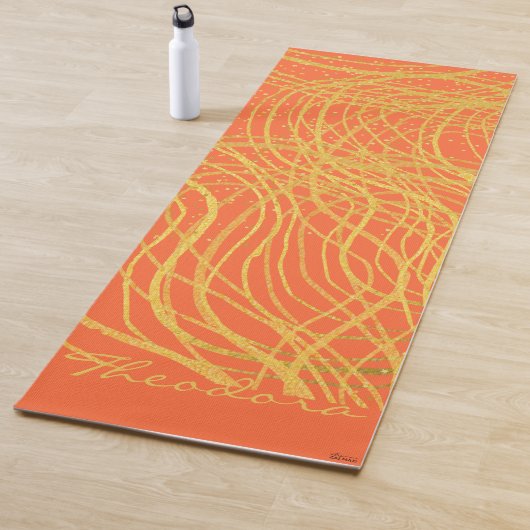Chic Gold Orange Abstrakt Yogamatte (Beispiel)