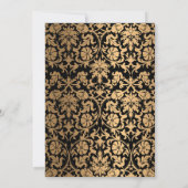 Chic Gold Oriental Black Islamische Hochzeit Einladung (Rückseite)