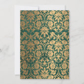 Chic Gold Oriental Green Islamische Hochzeit Einladung (Rückseite)