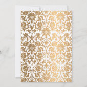Chic Gold Oriental White Islamische Hochzeit Einladung (Rückseite)
