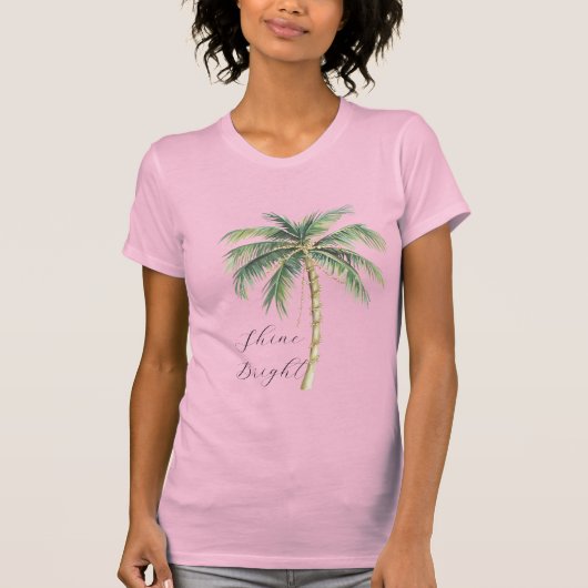 Chic Gold Palm Tree T-Shirt (Vorderseite)