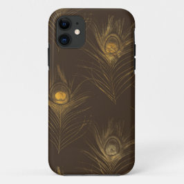Chic Gold Peacock Feathers Elegant Stilvoll Case-Mate iPhone Hülle