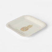 Chic Gold Pineaple Pappteller (Gewinkelt)