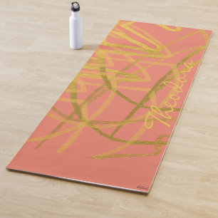 Chic Gold Pink Abstrakt Yogamatte