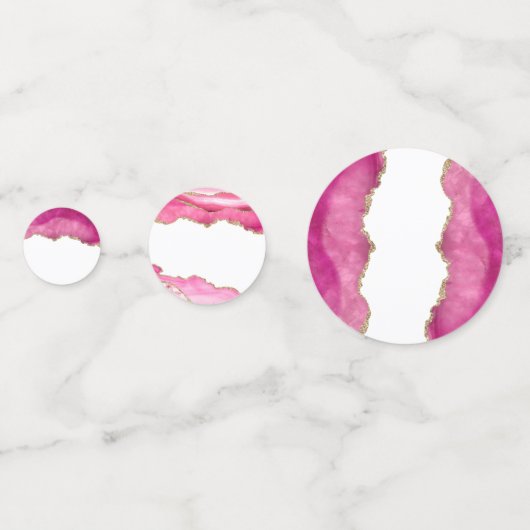 Chic Gold & Pink Agate Stone Wedding Table Décor Konfetti (Vorderseiten)