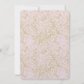 Chic Gold Pink Blush Confetti Sparkle Hochzeit Einladung (Rückseite)