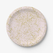 Chic Gold Pink Blush Confetti Sparkone Pappteller (Vorderseite)